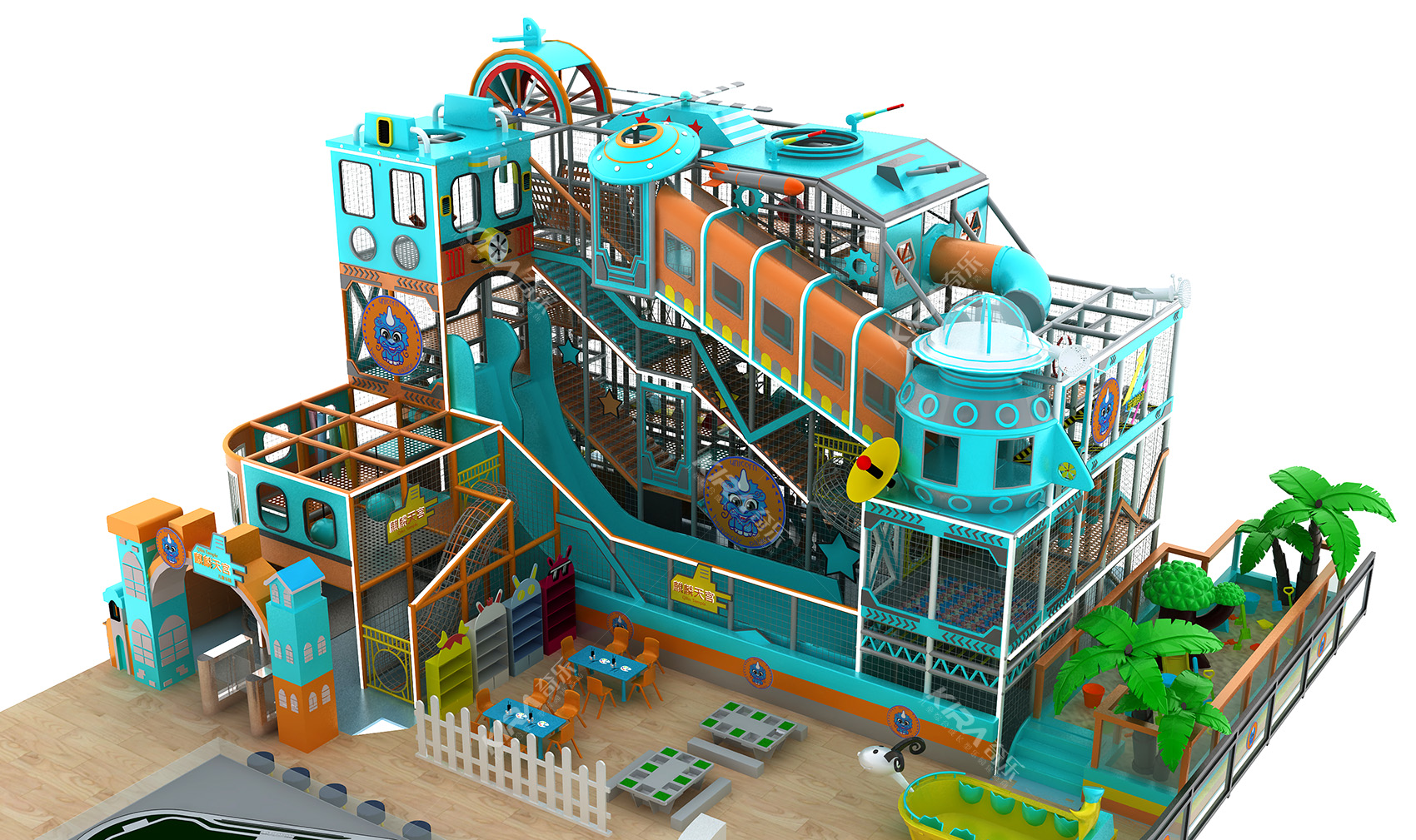 麒麟天宮是奇樂集團(tuán)在2020年，在青島做的兒童樂園-彈跳迷宮，這個(gè)麒麟天宮也是屬于兒童樂園的一種，